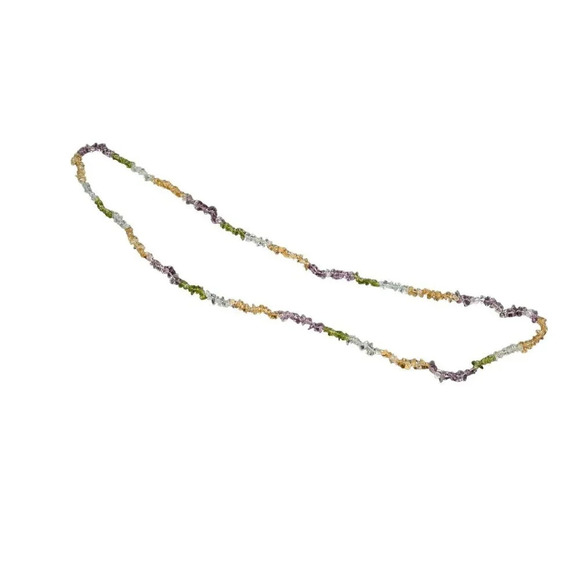 Aquamarine Citrine Peridot Amethyst Semi-Precious Gemstone Nugget Bead Necklace - Picture 7 of 7